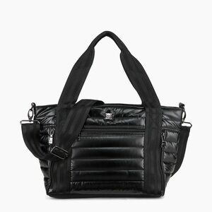 THINK ROYLN Black Quilted Nylon Tote with Strap